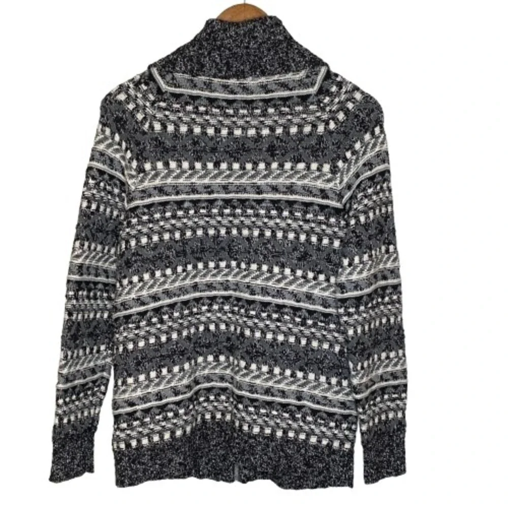 LL Bean Womens Fair Isle Full Zip Cardigan M Cotton Nordic Cabincore Granola
